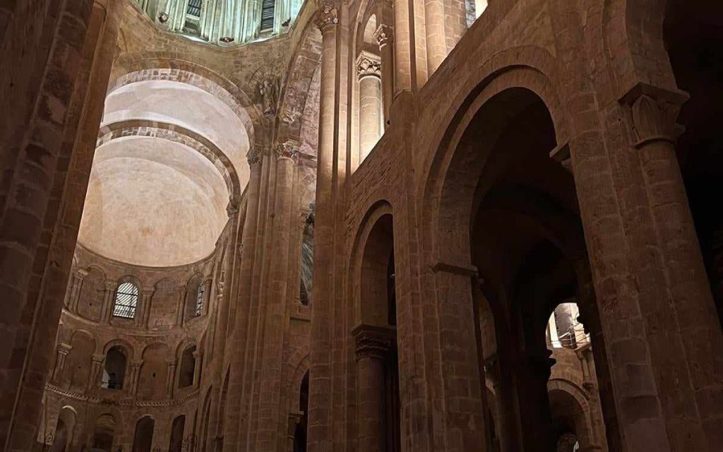 The interior of the church at Conques