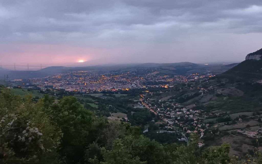 The Millau Viaduct at sunset