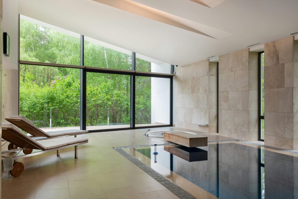 inside of a wellness retreat with pool for SEO for wellness retreats article